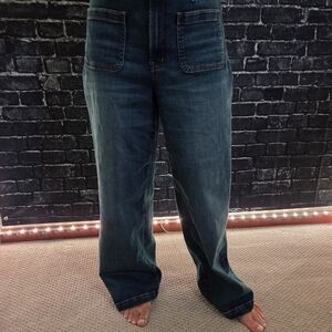 Madewell Curvy Emmett Wide Leg Jeans Size 29 High Rise Dark Wash